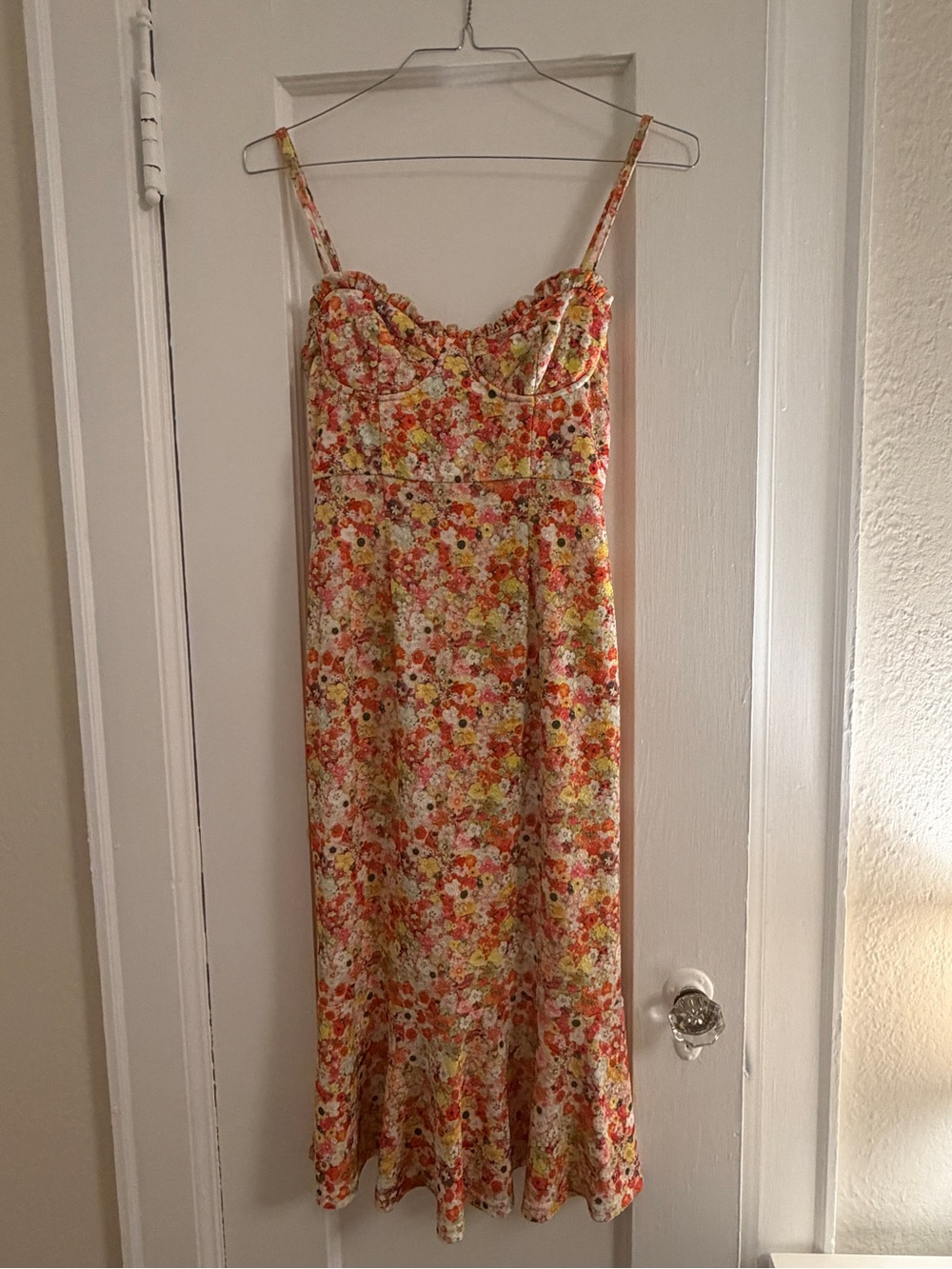 Hutch Floral Spaghetti-Strap Maxi Dress in Yellow, Orange, Pink
